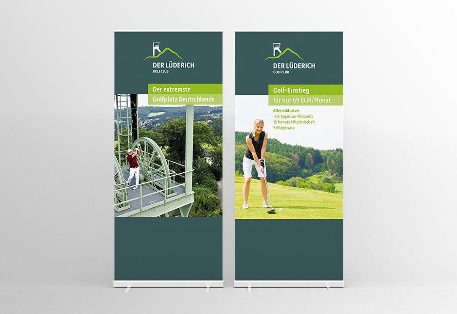 Roll Up Gestaltung für den Lüderich Golfclub