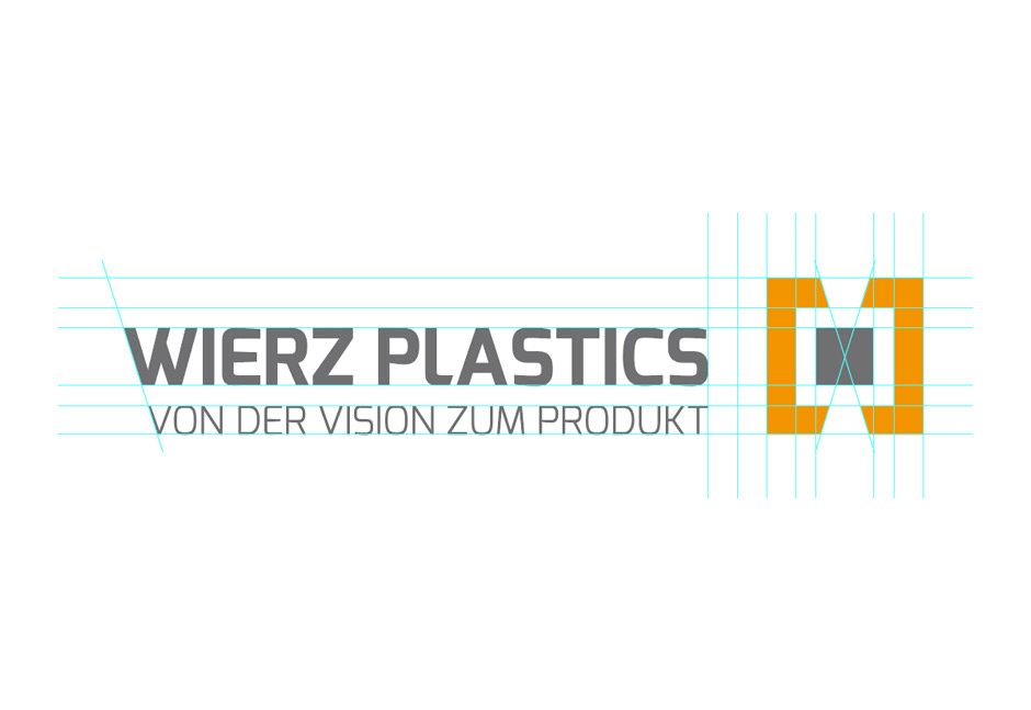 Logo von Wierz Plastics mit Gestaltungsraster