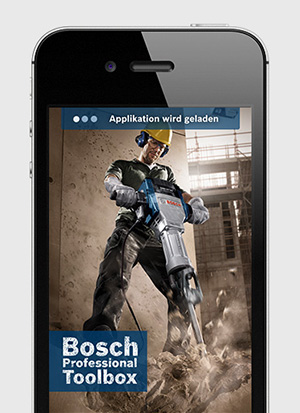Frontscreen der Toolbox App von Bosch Powertools