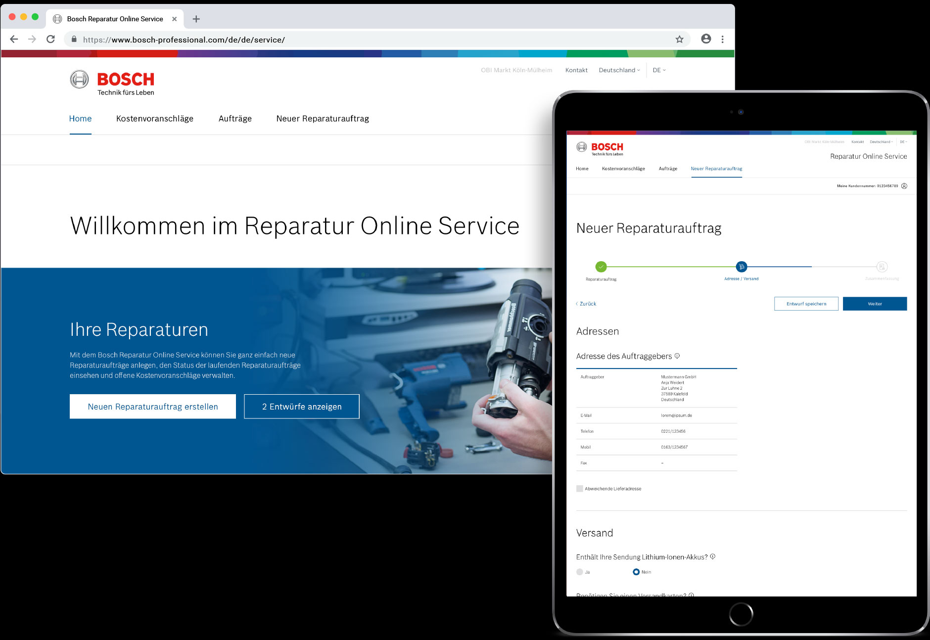 Bosch Reparatur Online Service